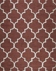 Isolated view of Trendy Moroccan Rust Hand Tufted Wool Rug, showcasing its design.