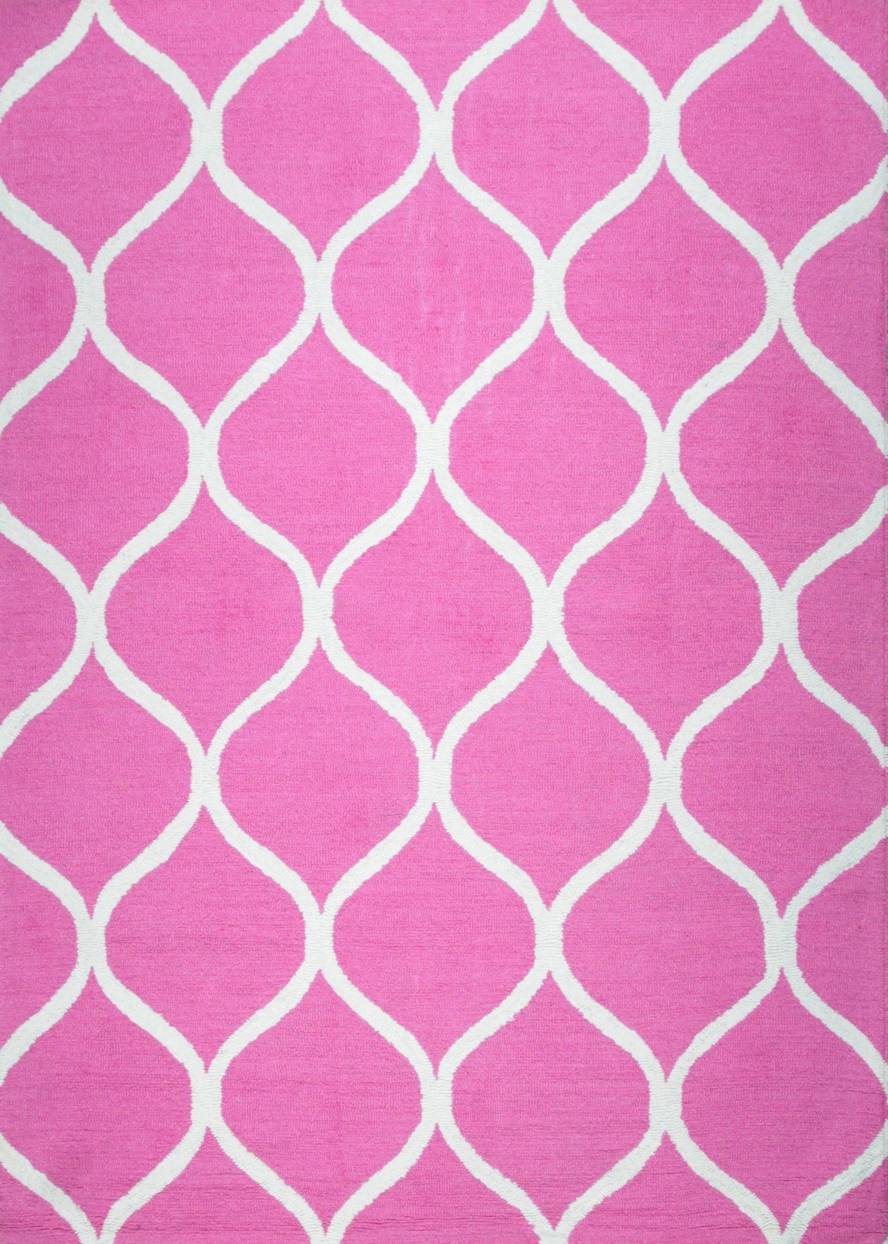 Isolated view of Willow Ella Pink Hand Tufted Wool Rug, showcasing its soft pink hue and subtle, textured pattern.