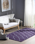 Lush Handcrafted Purple Hand Tufted Wool Rug