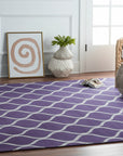 Lush Handcrafted Purple Hand Tufted Wool Rug