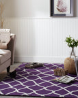 Lush Handcrafted Purple Hand Tufted Wool Rug