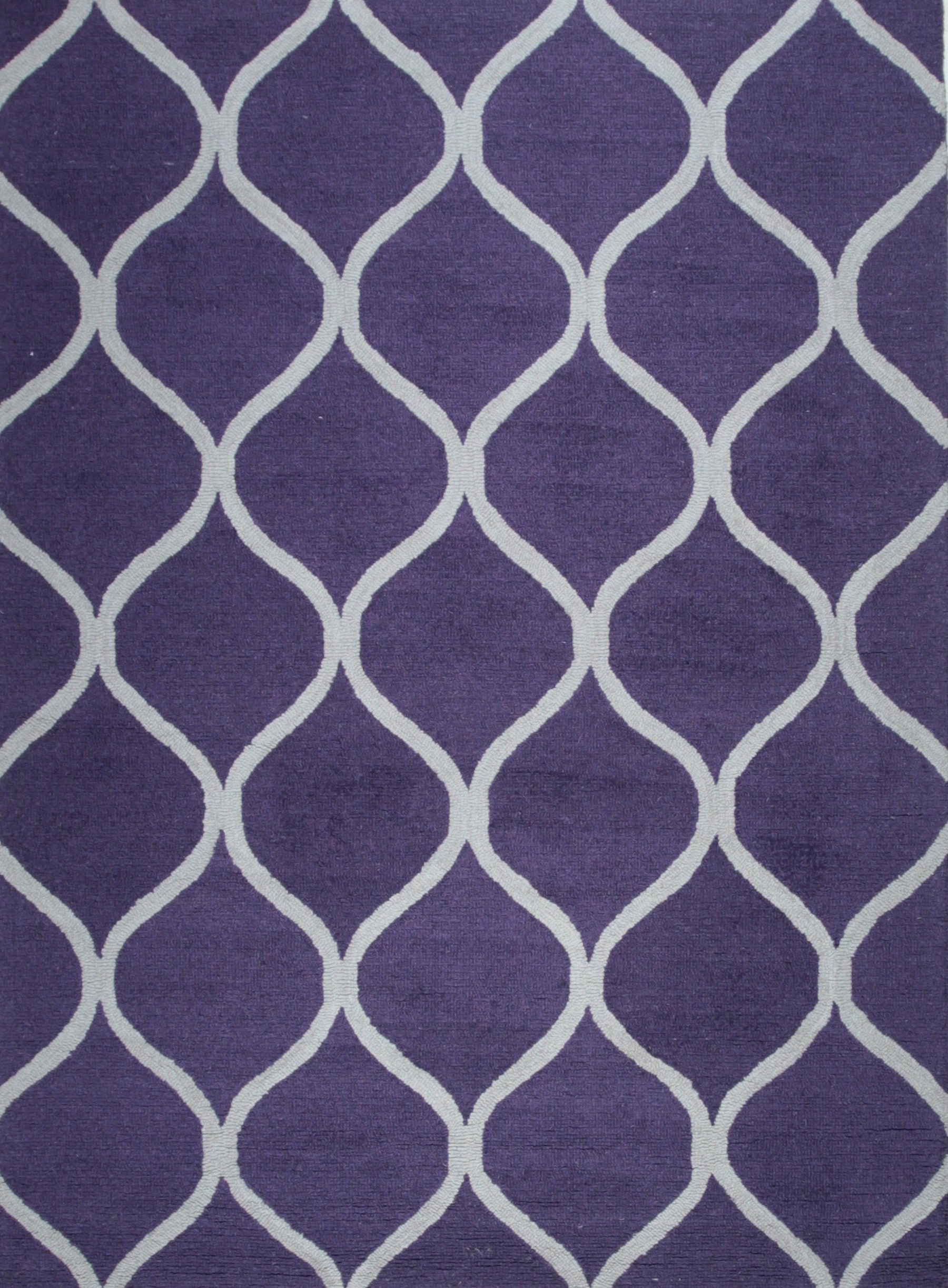 Isolated view of Lush Handcrafted Purple Hand Tufted Wool Rug, showcasing its plush texture and vibrant color.