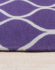 Lush Handcrafted Purple Hand Tufted Wool Rug, showcasing a rich, saturated purple hue and plush hand-tufted texture. The rug presents a luxurious and inviting feel, displayed in a room setting that highlights its soft pile and vibrant color.