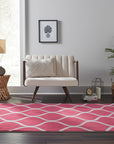 Delicate Enchanting Red Hand Tufted Wool Rug