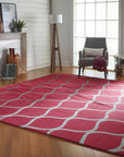Delicate Enchanting Red Hand Tufted Wool Rug