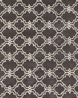 Isolated view of Refined Moroccan Gray Hand Tufted Wool Rug, showcasing its geometric lattice design and plush texture.
