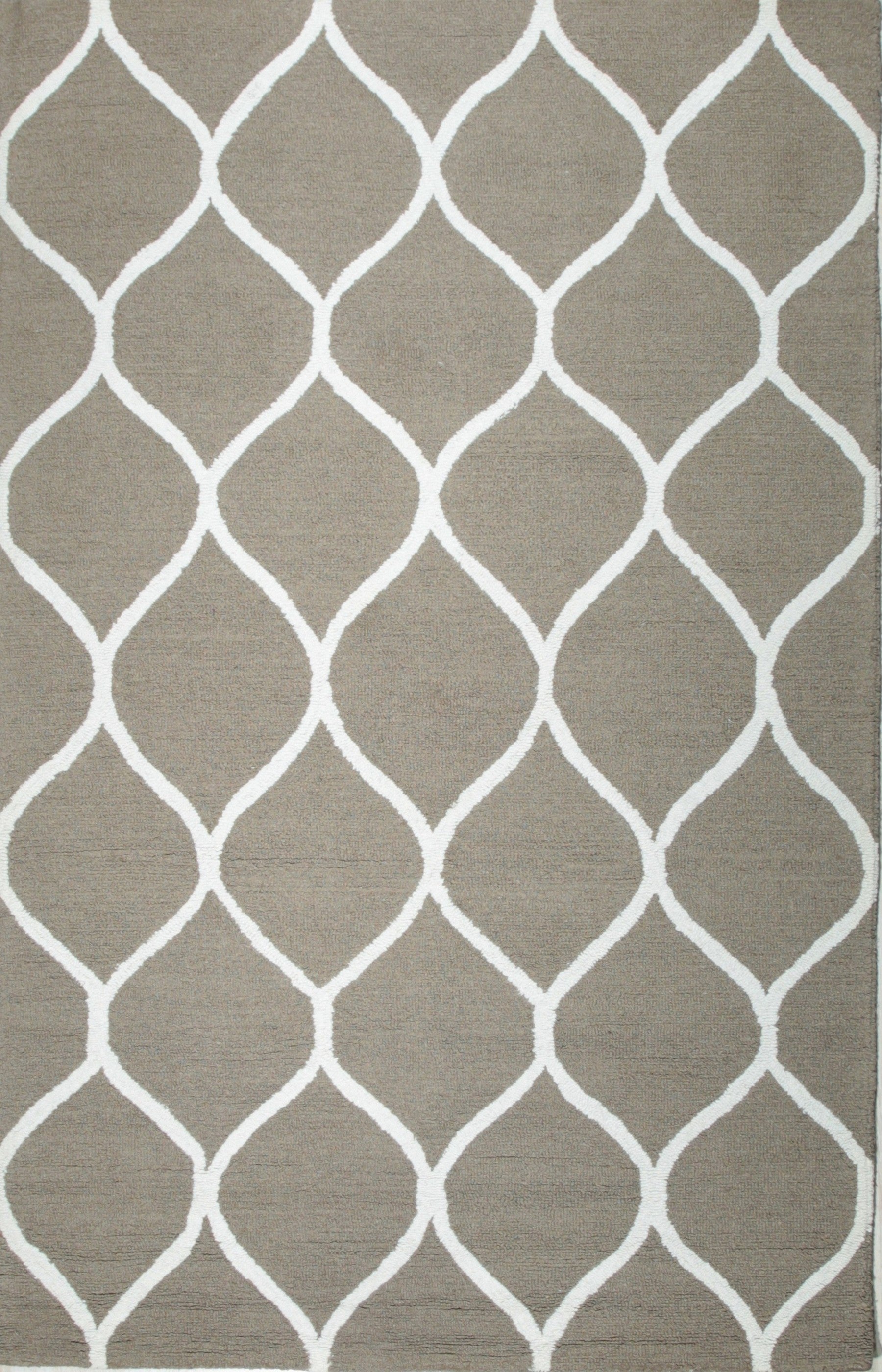 Isolated view of Classic Cozy Light Brown Hand Tufted Wool Rug, showcasing its design.