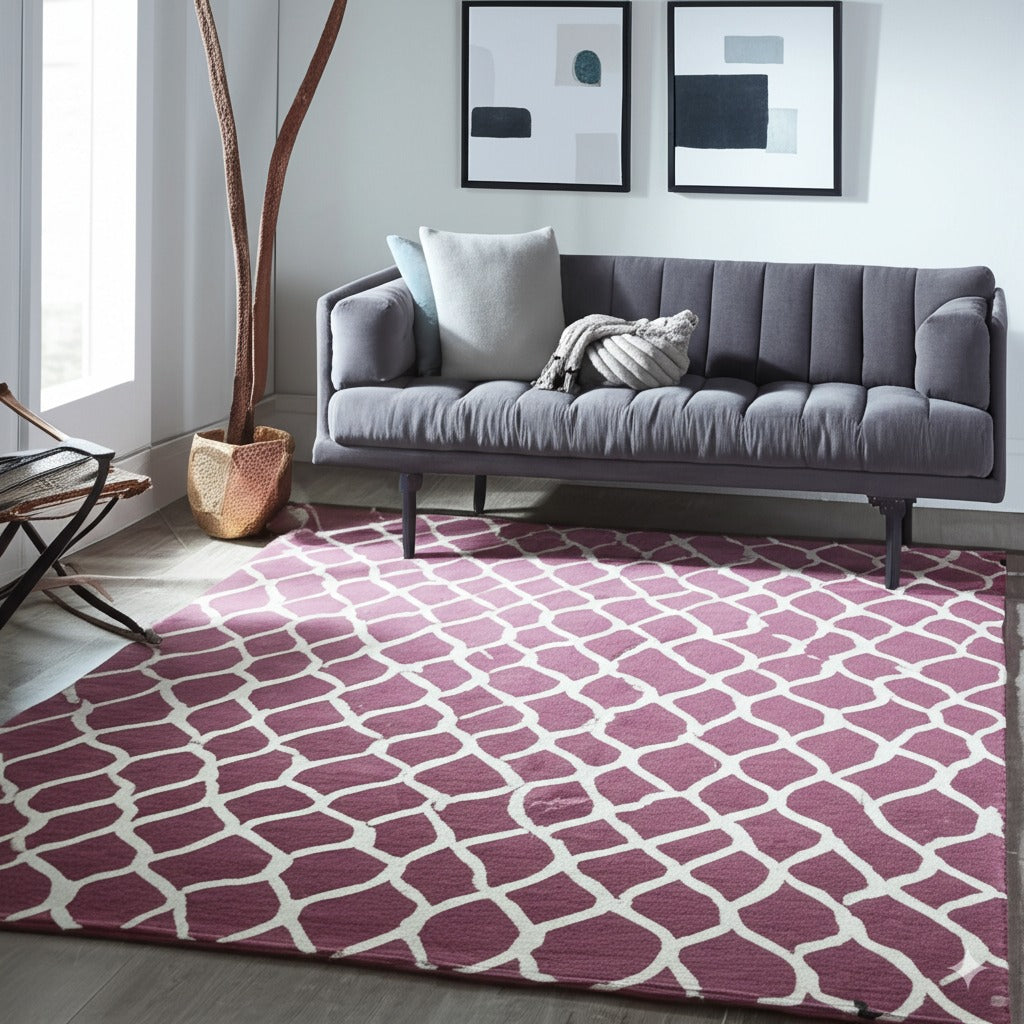 Ava Exquisite Burgundy Hand Tufted Wool Rug