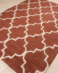 Giselle Iris Brown Hand Tufted Wool Rug, rich browns and subtle irises pattern a hand-tufted wool rug, shown on a light wood floor adding warmth and texture to a living space.