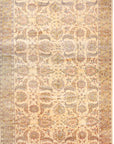 Vibrant Agra Beige Hand Knotted Wool Rug