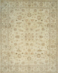 Vibrant Oriental Beige Hand Knotted Wool Rug