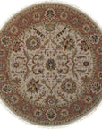Isolated view of Comfortable Timeless Ivory Hand Knotted Wool Rug, showcasing its intricate hand-knotted texture and subtle, timeless design.