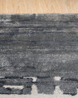 Graceful Classic Gray Hand Knotted Wool & Viscose Rug, soft gray hues and subtle sheen create an elegant foundation in a modern living room setting.