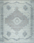Isolated view of Amara Oushak Ivory Hand Knotted Wool Rug, showcasing its design.