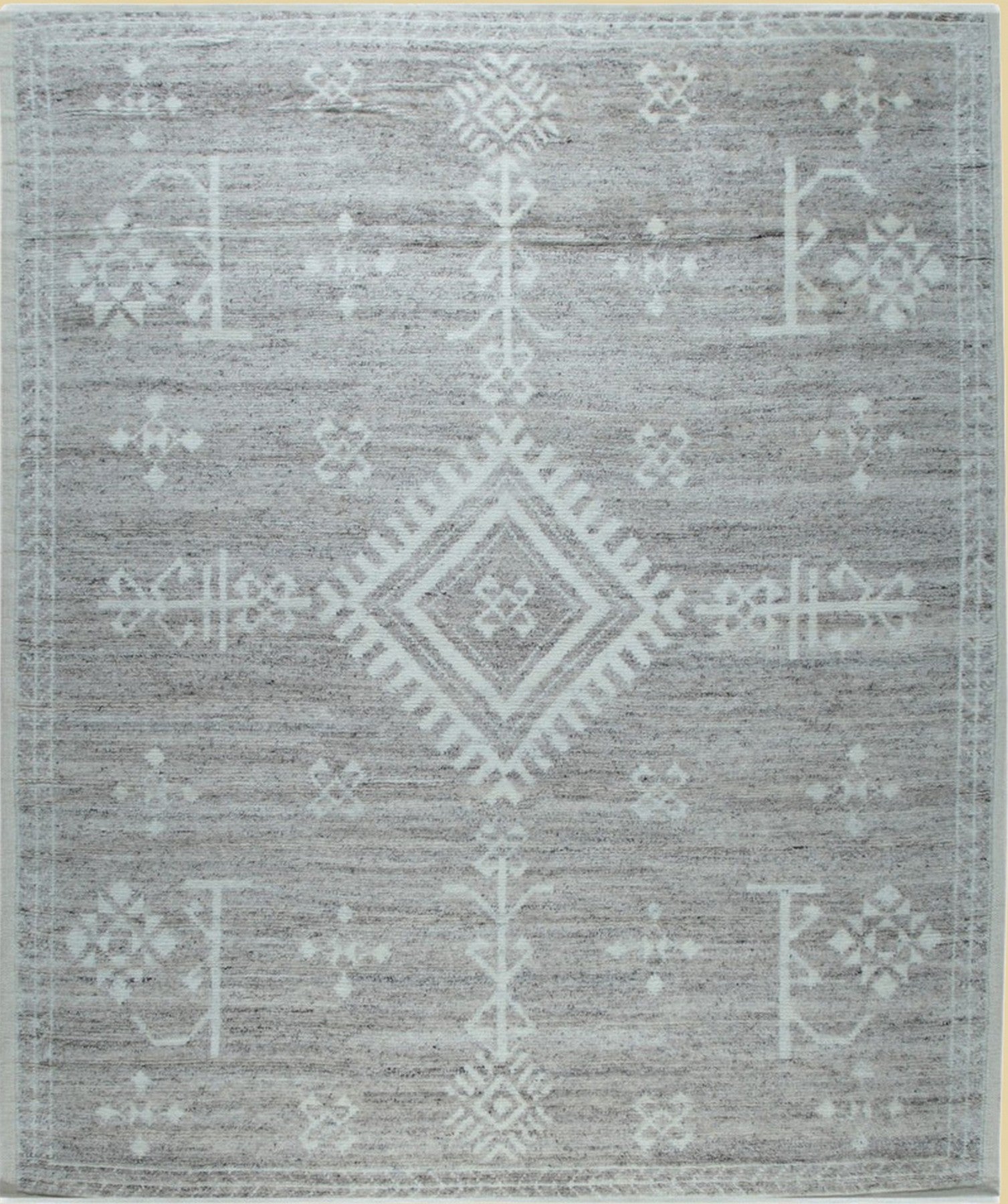 Isolated view of Celia Oushak Gray Hand Knotted Wool Rug, showcasing its intricate Oushak design.