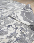 Hand-Knotted Wool & Bamboo Silk Gray Modern Floral Modern Classic Rug