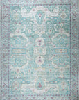 Isolated view of Celia Modern Green Hand Knotted Silk Rug, showcasing its design.