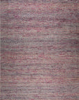 Isolated view of Nina Ruby Red Hand Knotted Silk Rug, showcasing its intricate floral design and lustrous sheen.