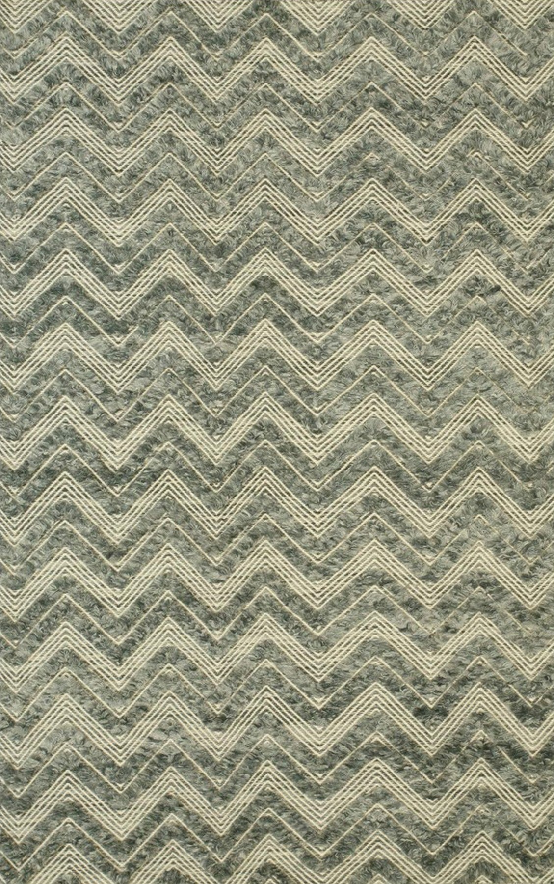Isolated view of Charming Trara Green Handmade Wool Rug, showcasing its design.