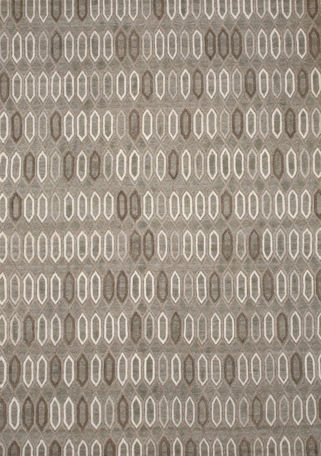 Isolated view of Lila Trellis Gray Nan Rug, showcasing its trellis pattern.