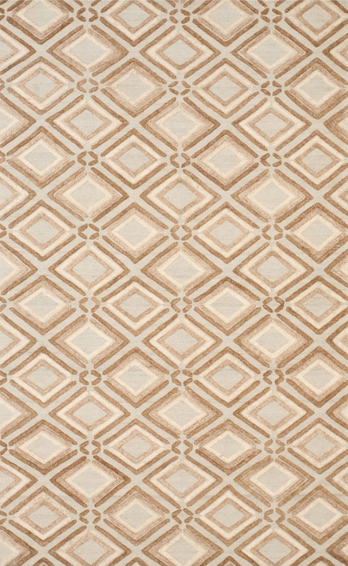Isolated view of Sumptuous Diamond Brown Hand Knotted Wool Rug, showcasing its diamond pattern and rich brown hues.