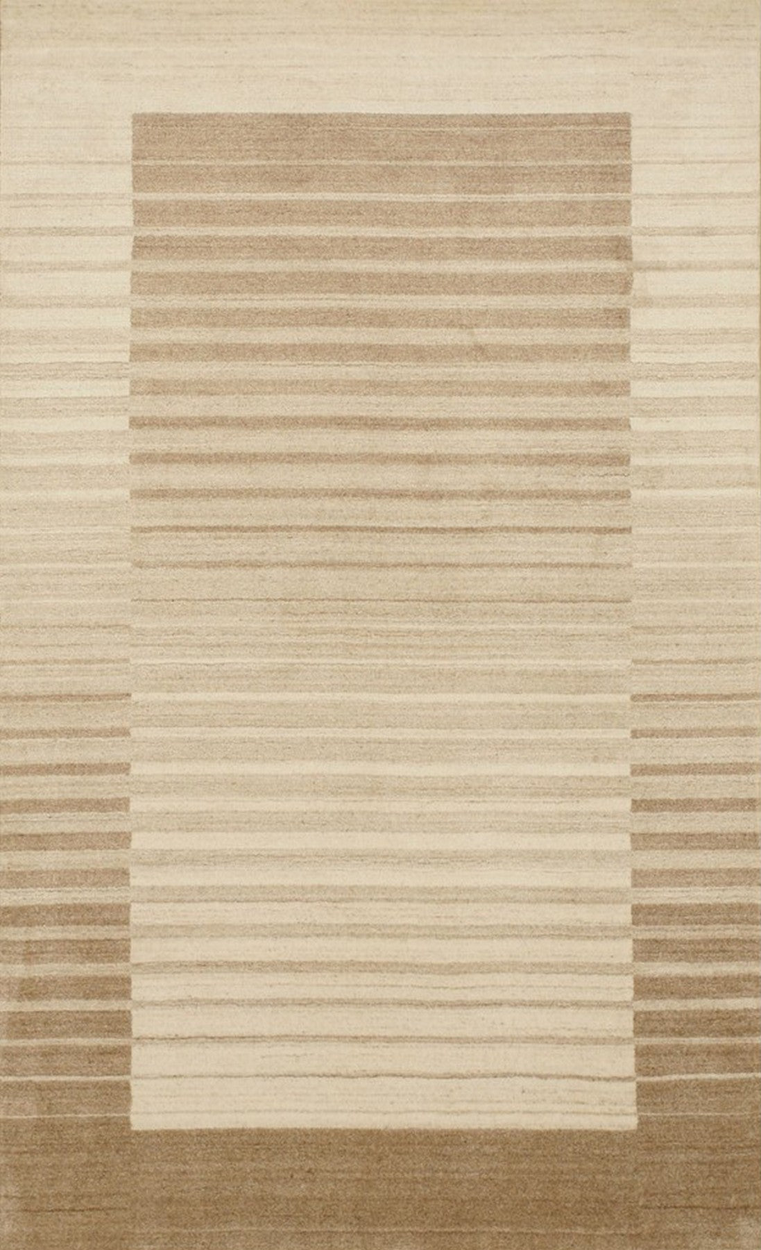 Isolated view of Rhea Quinn Brown Handmade Wool & Viscose Rug, showcasing its swirling, abstract design in shades of brown and cream.