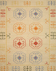 Isolated view of Harlow Kilim Ivory Nan Rug, highlighting its geometric nan design in soft ivory hues.