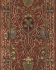 Lydia Vibrant Red Hand Tufted Wool Rug, showcasing its richly textured pile and intricate patterns, sprawled across a brightly lit living room, adding warmth and a touch of bohemian flair to the modern space.
