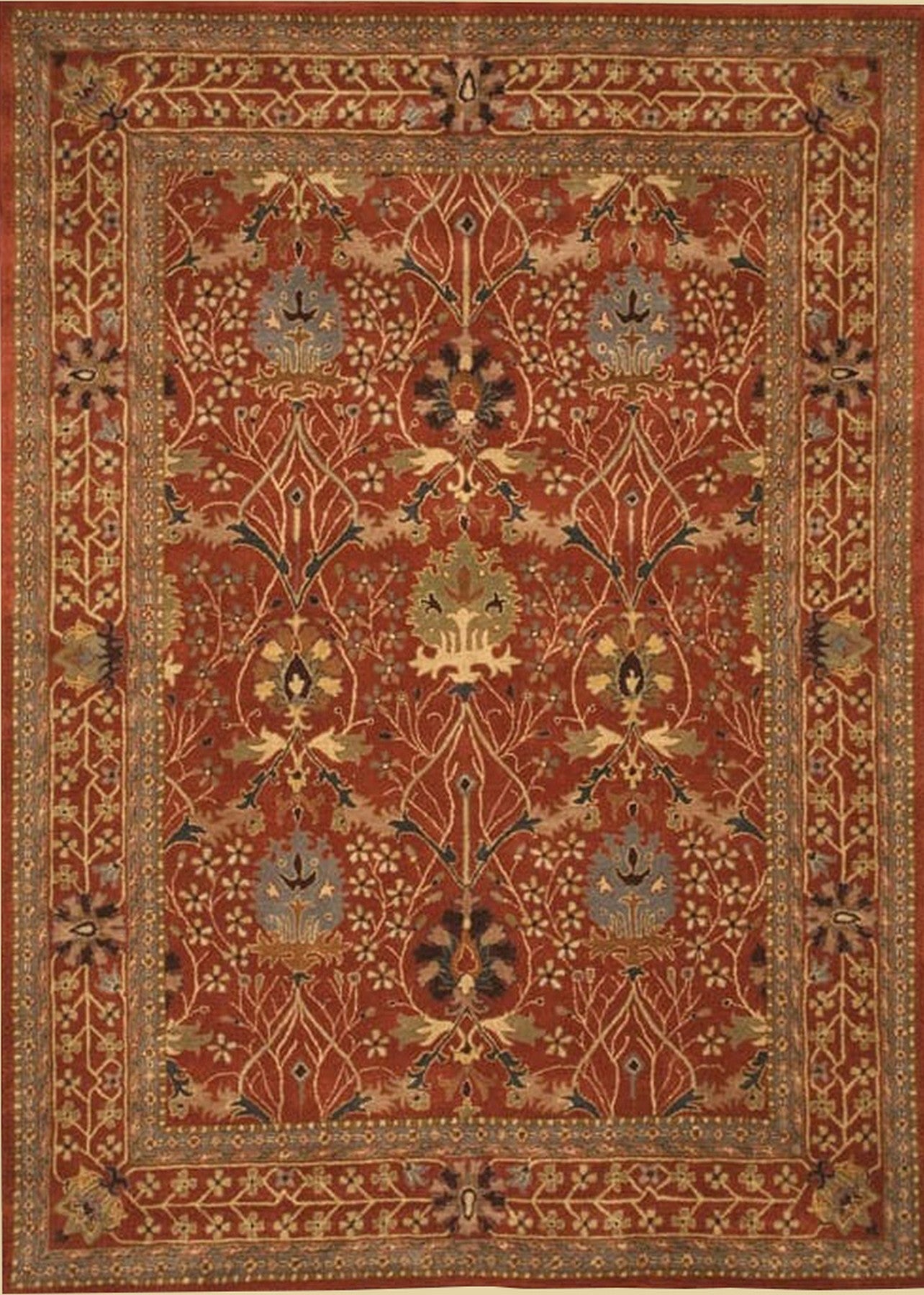 Isolated view of Lydia Vibrant Red Hand Tufted Wool Rug, showcasing its design.