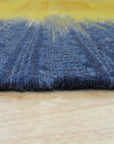 Chic Dazzling Yellow Flatweave Wool Rug, a bright yellow flatweave wool rug illuminating a modern living space with its sunny hue and minimalist design.