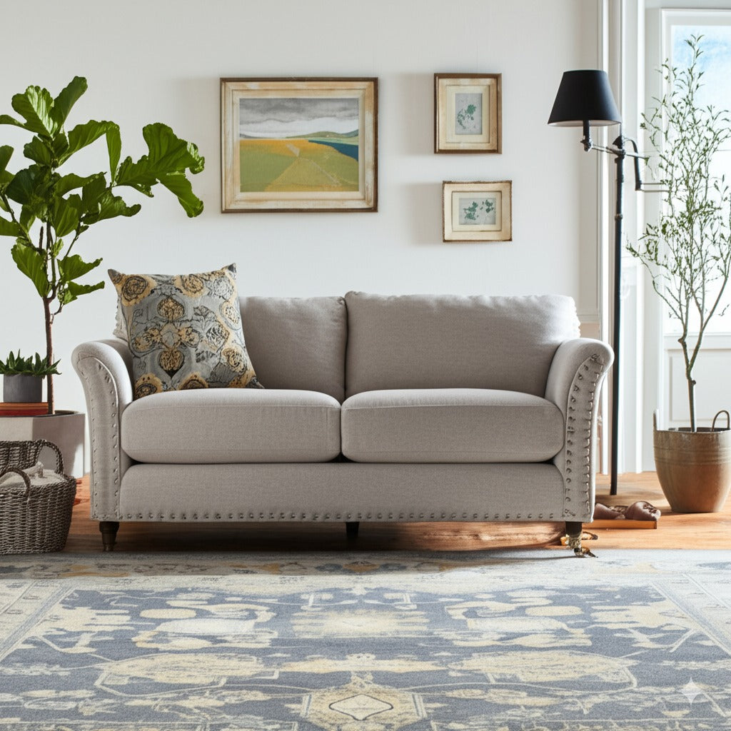 Trara Oushak Blue Hand Knotted Wool Rug