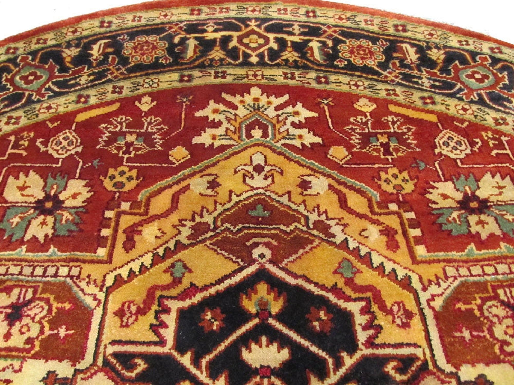 Harlow Oriental Rust Hand Knotted Wool Rug, showcasing intricate patterns in warm rust tones, finely woven wool pile adding texture to a room setting.