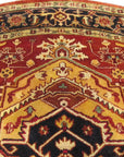 Harlow Oriental Rust Hand Knotted Wool Rug, showcasing intricate patterns in warm rust tones, finely woven wool pile adding texture to a room setting.