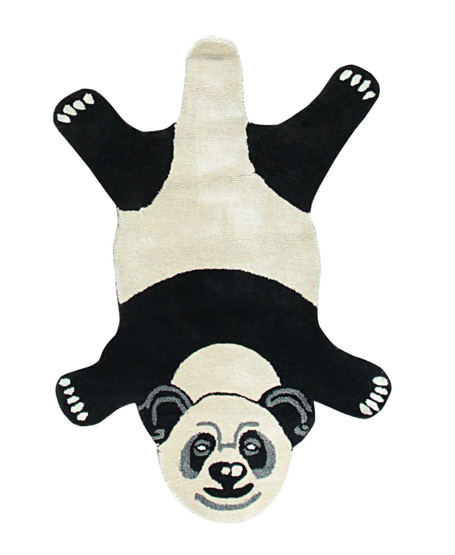 Isolated view of Brenda Clara Black & White Hand Tufted Wool Rug, showcasing its graphic, geometric design.