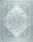 Isolated view of Selene Oriental Green Handmade Wool Rug, showcasing its intricate oriental design.