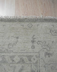 Gray Hand-Knotted Wool Classic Oushak Area Rug
