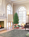 Luxurious Kilim Charcoal Handmade Wool Rug, textural weave in shades of charcoal and grey, presented in a bright, modern living room setting.