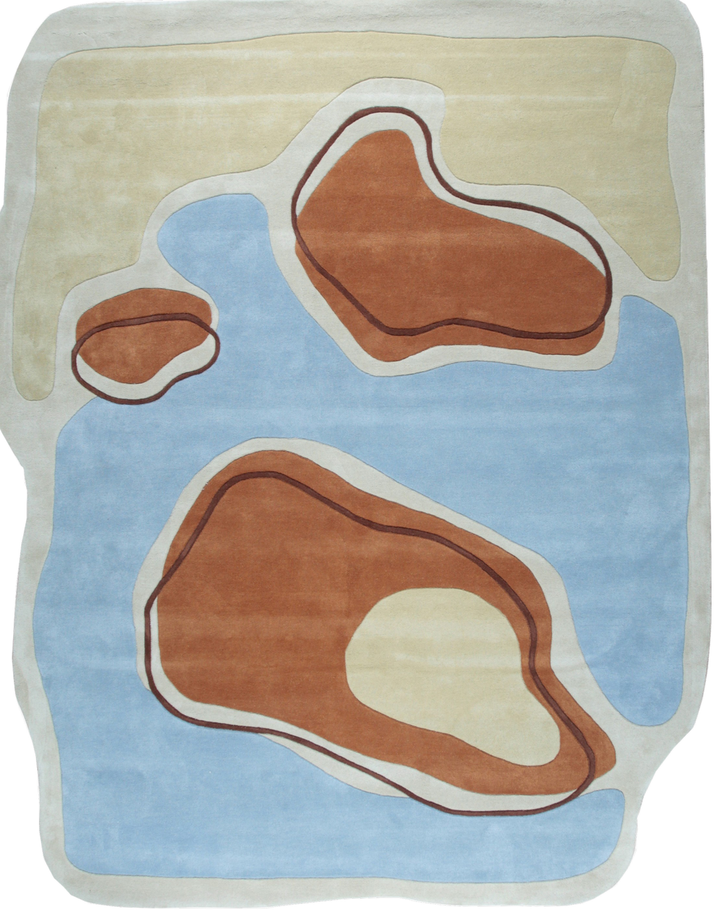 Isolated view of Yara Rustic Blue Hand Tufted Wool Rug, showcasing its design.