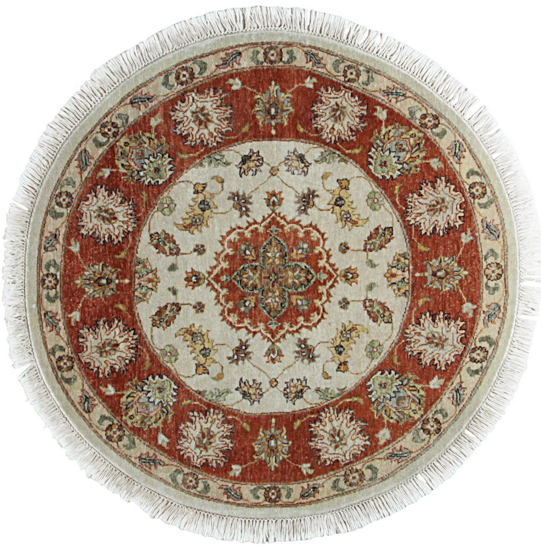Isolated view of Celia Jasmine Ivory Hand Knotted Wool Rug, showcasing its design.