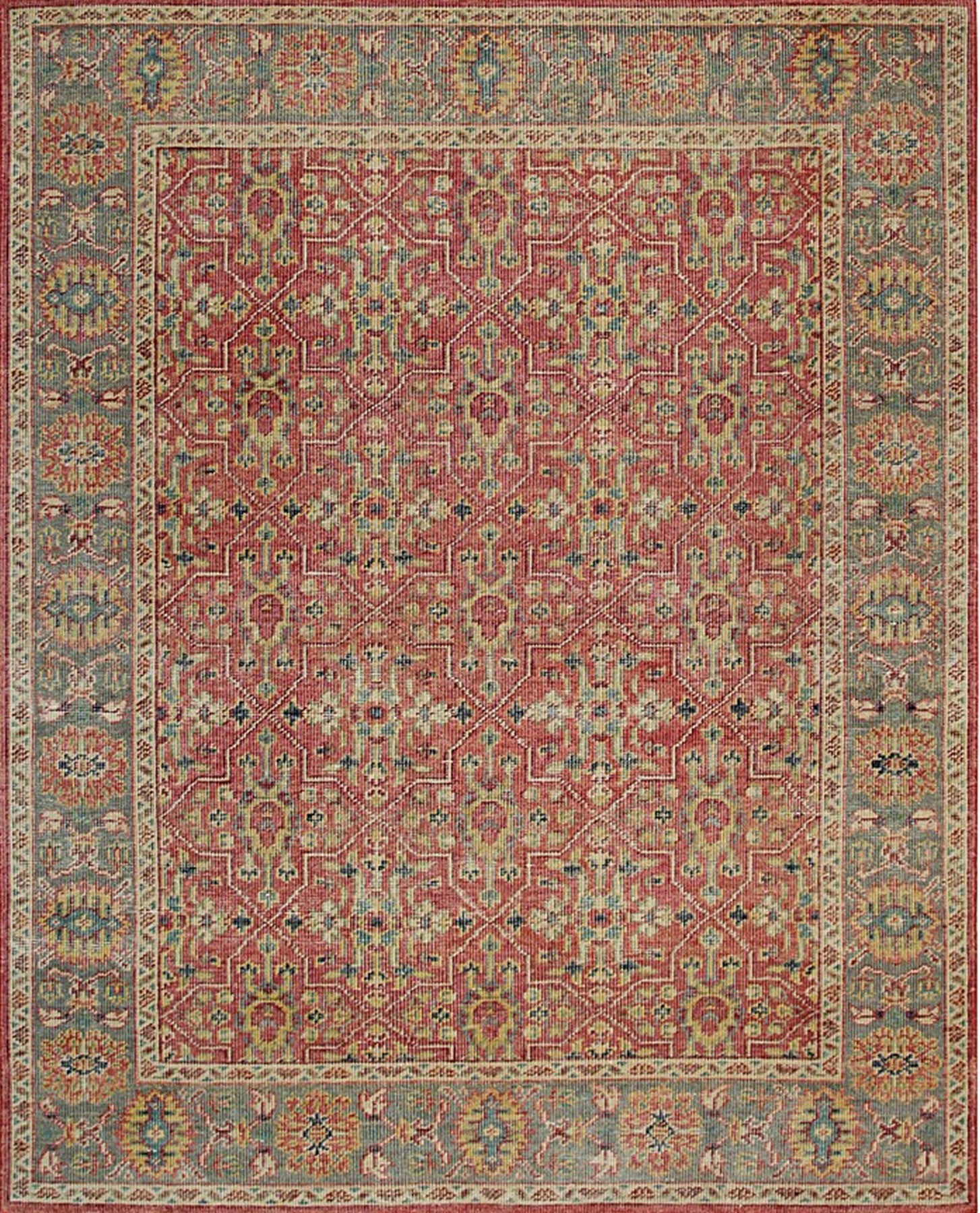 Isolated view of Celia Oushak Rust Hand Knotted Wool Rug, showcasing its intricate Oushak design in warm rust hues.