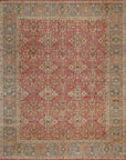 Isolated view of Celia Oushak Rust Hand Knotted Wool Rug, showcasing its intricate Oushak design in warm rust hues.