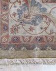 Versatile Agra Beige Hand Knotted Wool Rug, a subtle beige and cream wool rug with a traditional, intricate Agra design, enhancing a modern living space.