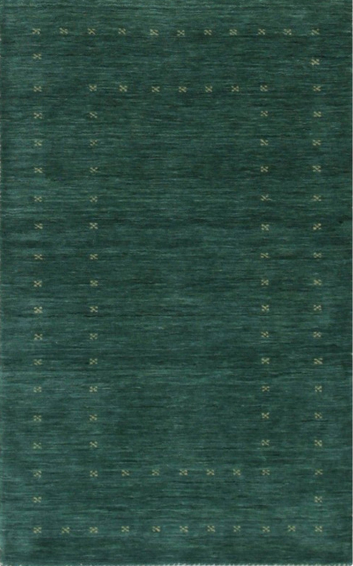 Isolated view of Sloane Ava Green Handmade Wool Rug, highlighting its intricate design.