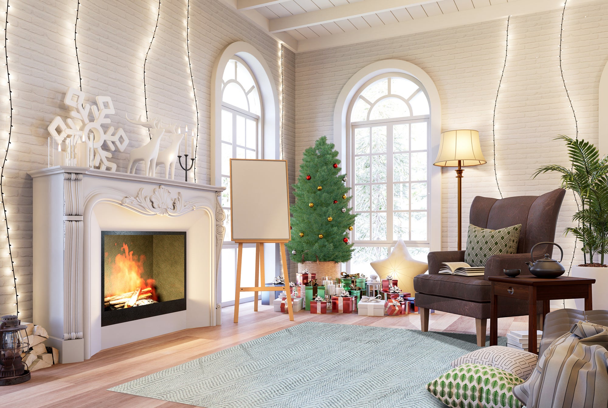 Trendy Dahlia Beige Handmade Wool Rug graces a warmly lit living room; a plush, textured accent anchoring a modern seating area with neutral tones and subtle floral motifs.