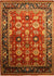 Isolated view: Kira Zinnia Rust Hand Knotted Wool Rug bursts with floral energy, rust and cream blossoms unfurling across a textured wool field.