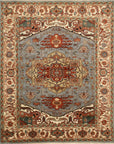 Isolated view of Amara Ruby Blue Hand Knotted Wool Rug, showcasing its design.