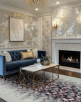 Brenda Refined Multicolor Flatweave Wool Rug, vibrant rectangular rug featuring a complex, geometric flatweave design in blended hues, adding warmth and texture to a modern living space.