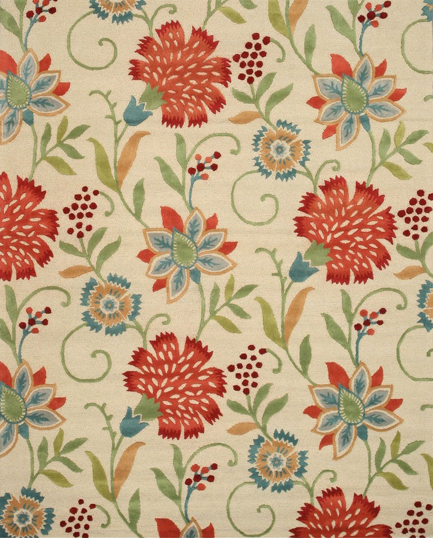 Isolated view of Bianca Luna Ivory Hand Tufted Wool Rug, showcasing its design.
