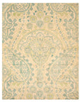 Isolated view of Beautiful Alluring Green Hand Tufted Wool Rug, showcasing its design with swirling, organic patterns in varying shades of green.