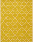 Isolated view of Enchanting Vibrant Yellow Hand Tufted Wool Rug, showcasing its design.